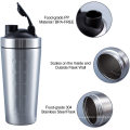 Shaker Bottle Fitness 25oz Shaker Bottle Stainless Steel Insulation Mix Protein Sport Gym Bottle With Lid